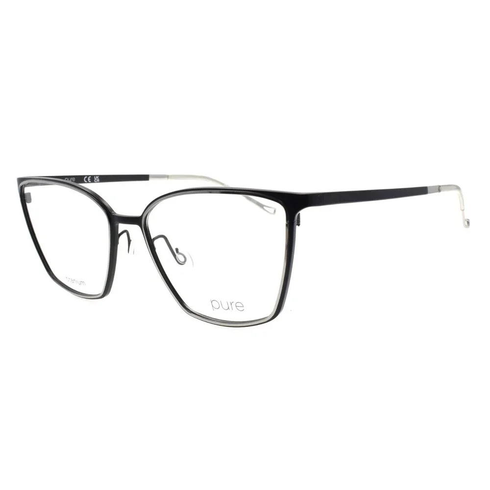 Pur Women's Black Metal Cat-Eye Glasses